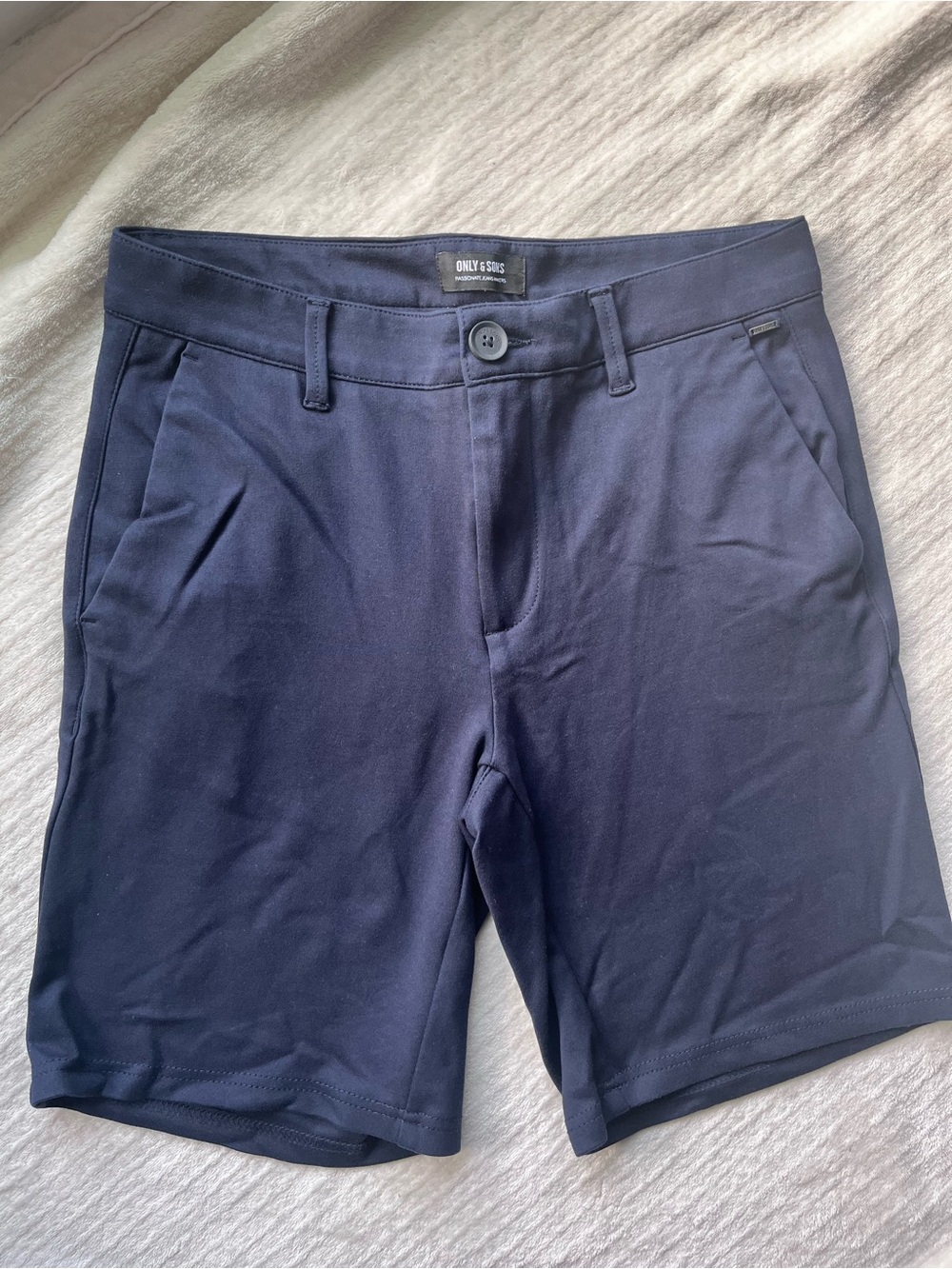 ONLY & SONS Navy Slim Fit Chino-Style Men's Shorts
